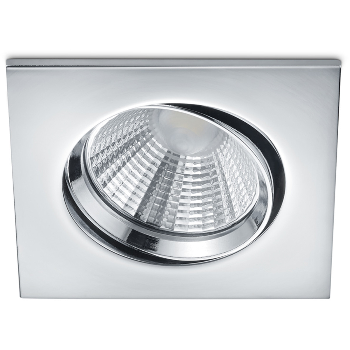 LED Spot - Inbouwspot - Trion Paniro - Vierkant 5W - Dimbaar - Warm Wit 3000K - Mat Chroom - Aluminium - 80mm