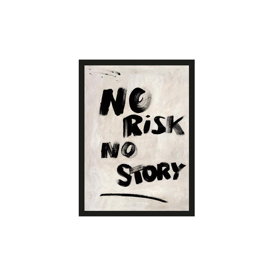 Urban Cotton Artprint No Risk - Beige,Zwart