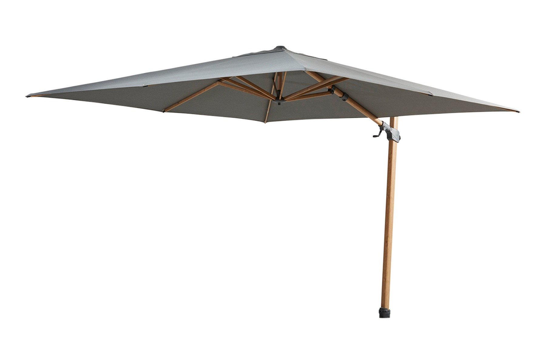 4-Seasons Siesta Premium Zweefparasol 300 x 300 cm Woodlook Frame - Charcoal