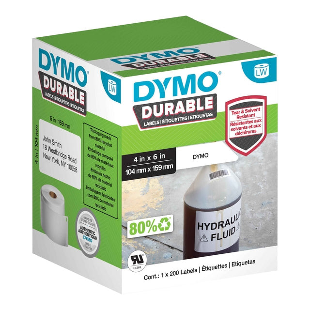 Etiket Dymo 1933086 labelwriter 104x159mm 200 stuks