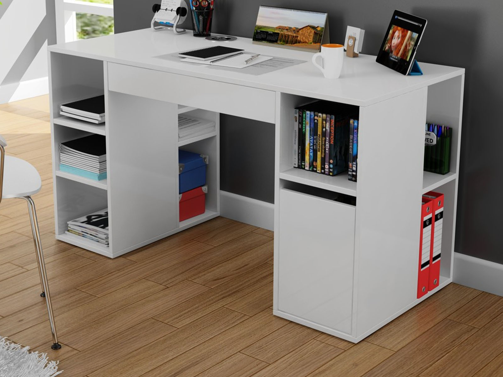 Bureau DIAMA 145 cm wit