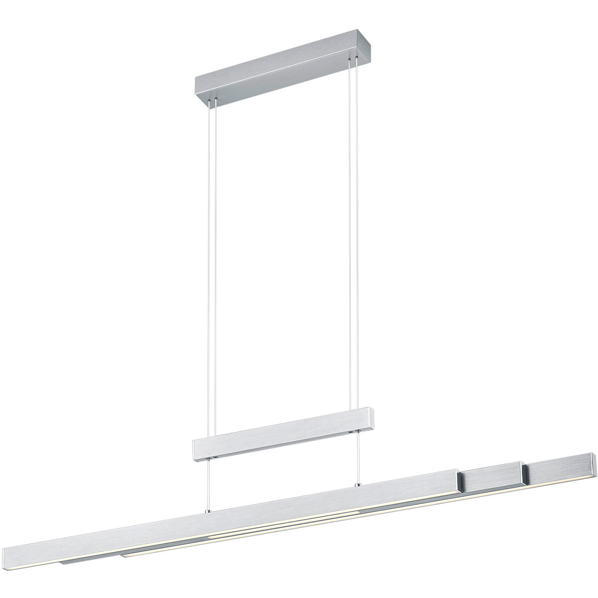 LED Hanglamp - Trion Trojan Up and Down - 54W - Aanpasbare Kleur - Rechthoek - Mat Nikkel - Aluminium