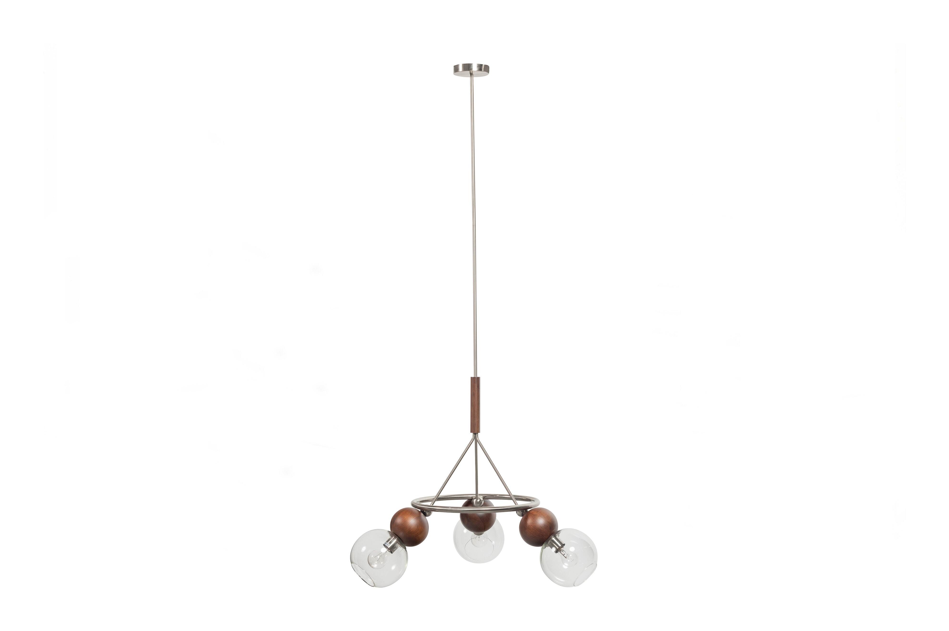 BePureHome Hanglamp 'Babble' Walnoothout, 3-lamps